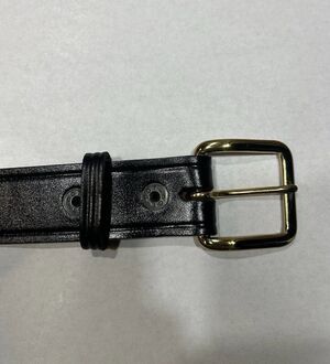 Don Hume B109 Black Leather Gun/Duty Belt Size 30 Solid Brass USA